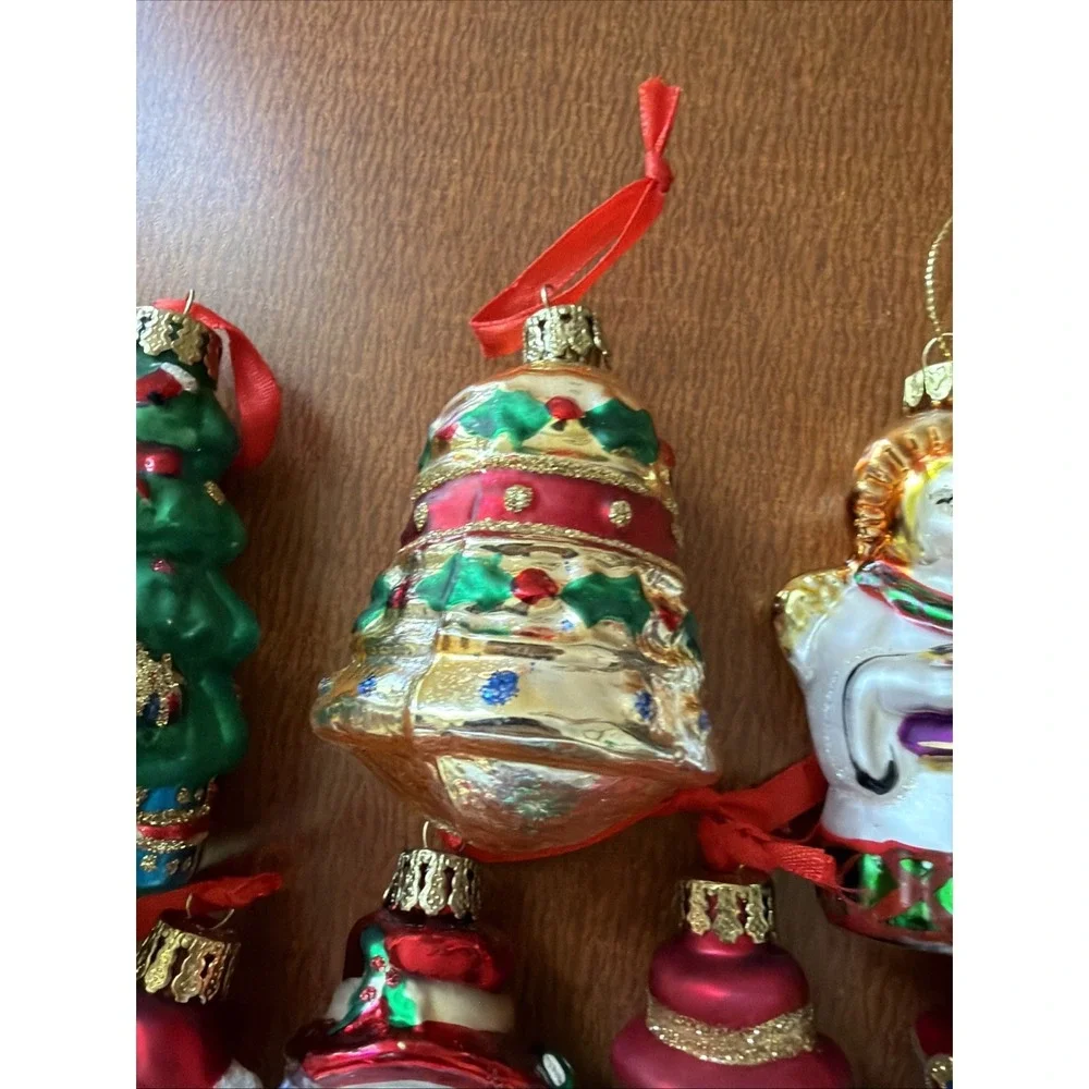 Vintage Snowman, Santa,‎ Stocking, Penguins Hand Blown Glass Ornaments Set Of 11
